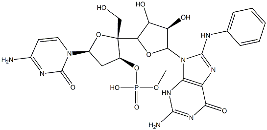 N-(deoxycytidylyl-(3'-5')-guanosin-8-yl)aniline Structure