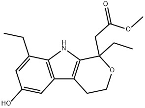 1,8-Diethyl-1,3,4,9-tetrahydro-6-hydroxypyrano[3,4-b]indole-1-acetic Acid Methyl Ester Structure