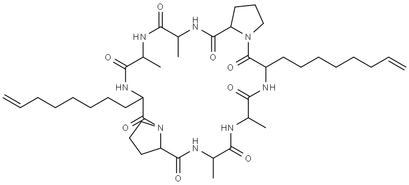 cyclo(alanyl-alanyl-2-amino-9-decanoic acid-prolyl)(2) Structure