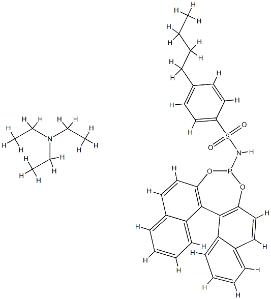 4-부틸-N-[(11bR)-디나프토[2,1-d:1',2'-f][1,3,2]디옥사포스페핀-4-일]벤젠술폰아미드트리에틸아민부가물 구조식 이미지