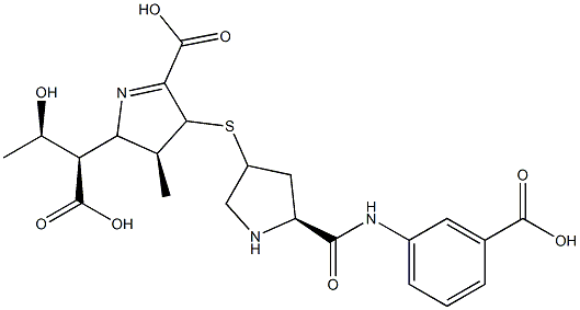 (αS,2S,3R)-5-Carboxy-4-[[(3S,5S)-5-[[(3-carboxyphenyl)aMino]carbonyl]-3-pyrrolidinyl]thio]-3,4-dihydro-α-[(1R)-1-hydroxyethyl]-3-Methyl-2H-pyrrole-2-acetic Acid 구조식 이미지