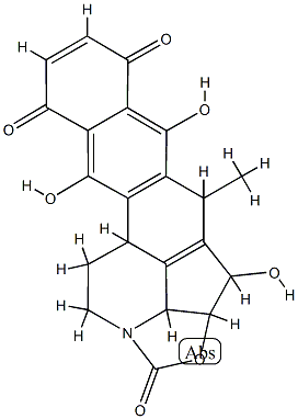 1H,3H-2-Oxa-12a-azabenzo[k]cyclopent[cd]acephenanthrylene-1,5,10-trione,  2a,4,10b,11,12,12b-hexahydro-3,6,9-trihydroxy-4-methyl-  (9CI) Structure