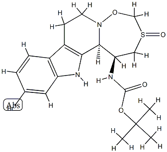 (1S)-11-Bromo-1α-[(tert-butoxycarbonyl)amino]-1,2,7,8,13,13bβ-hexahydro[1,6,2]oxathiazepino[2',3':1,2]pyrido[3,4-b]indole 3-oxide Structure