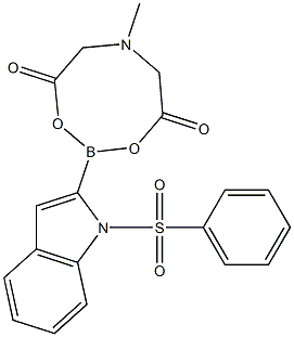 1-(페닐설포닐)인돌-2-보론산MIDA에스테르,1-(페닐설포닐)인돌-2-보론산,메틸이미노디아세트산무수물 구조식 이미지