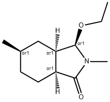 1H-Isoindol-1-one,3-ethoxyoctahydro-2,5-dimethyl-,(3alpha,3abta,5alpha,7abta)-(9CI) 구조식 이미지