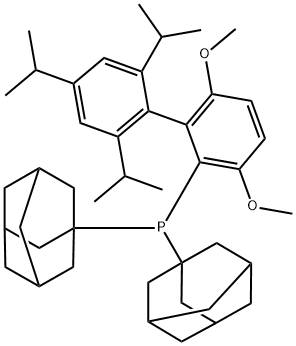 2-(Di-1-adaMantylphosphino)-3,6-diMethoxy-2',4',6'-tri-i-propyl-1,1'-biphenyl, Min. 95% AdBrettPhos 구조식 이미지