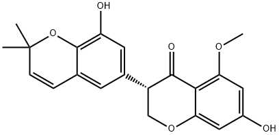 (S)-5-Methoxy-2,3-dihydro-3α-(8-hydroxy-2,2-dimethyl-2H-1-benzopyran-6-yl)-7-hydroxy-4H-1-benzopyran-4-one Structure