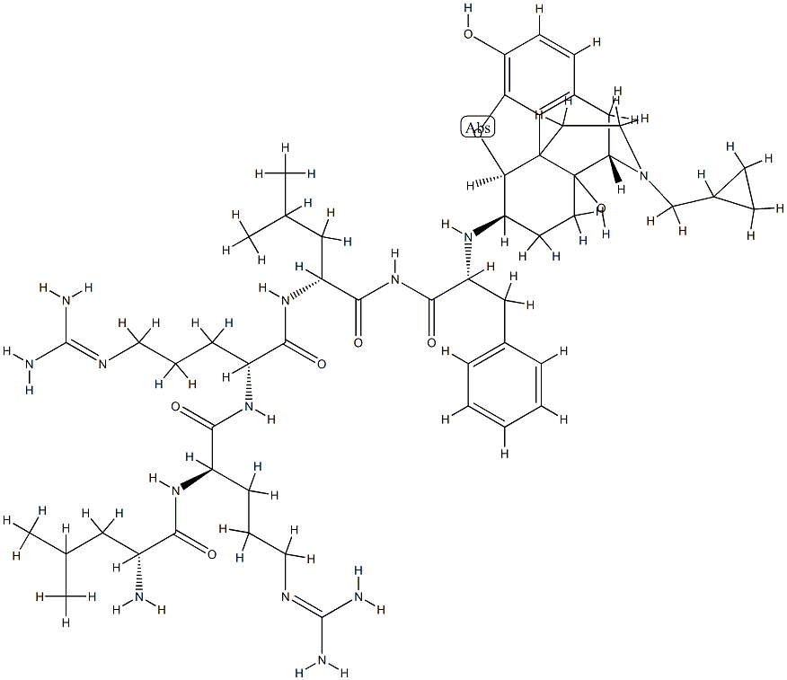 naltrexamine, N(beta)-(Leu-Arg-Arg-Leu-Phe)- Structure