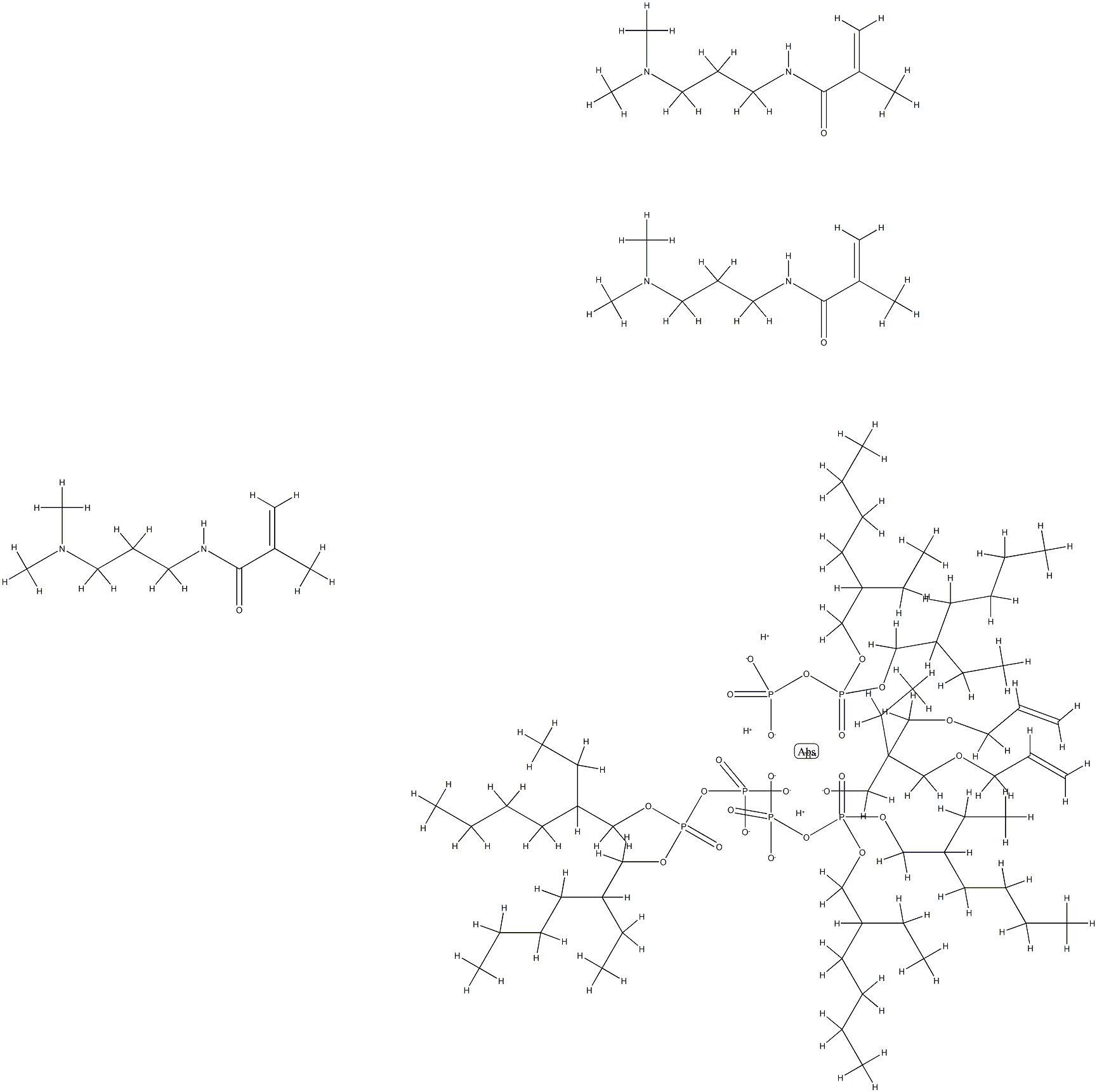 Titanate(3-), P,P-bis(2-ethylhexyl) diphosphato(2-)-.kappa.ObisP,P-bis(2-ethylhexyl) diphosphato(2-)-.kappa.O,.kappa.O2,2-bis(2-propenyloxy)methyl-1-butanolato-.kappa.O-, trihydrogen, compd. with N-3-(dimethylamino)propyl-2-methyl-2-propenamide (1:3) Structure