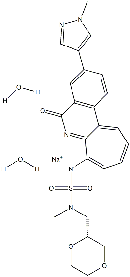 SulfaMide, N-[(2R)-1,4-dioxan-2-ylMethyl]-N-Methyl-N'-[3-(1-Methyl-1H-pyrazol-4-yl)-5-oxo-5H-benzo[4,5]cyclohepta[1,2-b]pyridin-7-yl]-, sodiuM salt, hydrate (1:1:2) 구조식 이미지