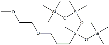 실록산과 실리콘, 3-히드록시프로필 메틸, 폴리에틸렌 글리콜 모노메틸 에테르의 에테르 구조식 이미지