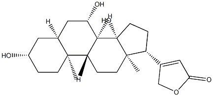 3β,7β,14-Trihydroxy-5β-card-20(22)-enolide 구조식 이미지