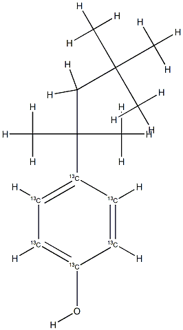 4-(1,1,3,3-Tetramethylbutyl)phenol-13C6,  4-tert-OP-13C6 Structure