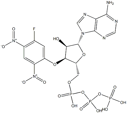 3'-O-(5-fluoro-2,4-dinitrophenyl)ATP ether Structure