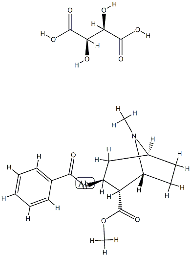 [1R-(2-endo,3-exo)]-3-(benzoyloxy)-2-(methoxycarbonyl)-8-methyl-8-azoniabicyclo[3.2.1]octane hydrogen [R-(R*,R*)]-tartrate Structure