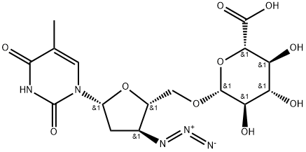 3'-azido-3'-deoxy-5'-O-beta-glucopyranuronosylthymidine Structure