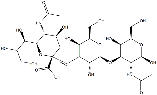 O-(5-acetamido-3,5-didesoxyglycerogalacto-2-nonuloyranosyluronic)-(2-3)-O-galactoyranosyl-(1-3)-2-acetamido-2-desoxygalactopyranose Structure