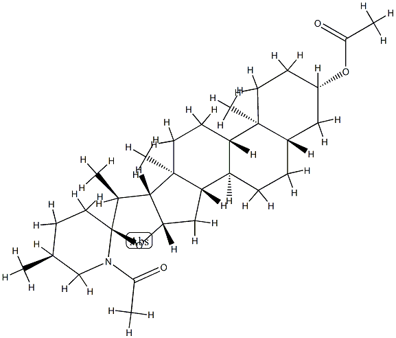 스피로솔란-3-올,28-아세틸-,아세테이트(에스테르),(3베타,5알파,22베타,25S)- 구조식 이미지