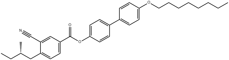 Benzoicacid,3-cyano-4-[(2s)-2-Methylbutyl]-,4′-(octyloxy)[1,1′-biphenyl]-4-yl ester 구조식 이미지