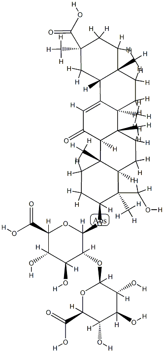 11-Oxo-3β-[[2-O-(6-oxo-β-D-glucopyranosyl)-6-oxo-β-D-glucopyranosyl]oxy]-24-hydroxyolean-12-en-30-oic acid Structure