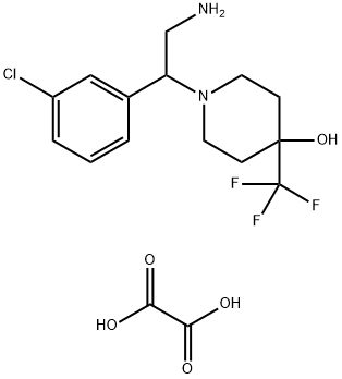 1-(2-Amino-1-(3-Chlorophenyl)Ethyl)-4-(Trifluoromethyl)-4-Hydroxy Piperidine Oxalate 구조식 이미지