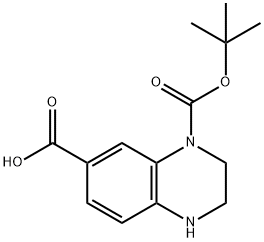 3,4-Dihydro-2H-quinoxaline-1,7-dicarboxylic acid 1-tert-butyl ester 구조식 이미지