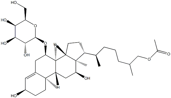 [(25R)-26-(Acetyloxy)-3α,12α-dihydroxycholest-4-en-7α-yl] β-D-galactopyranoside 구조식 이미지