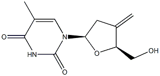 3'-C-methylidene-2',3'-dideoxy-5-methyluridine Structure