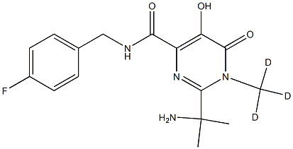 2-(1-Amino-1-methylethyl)-N-(4-fluorobenzyl)-5-hydroxy-1-methyl-6-oxo-1,6-dihydropyrimidine-4-carboxamide-d3 Structure