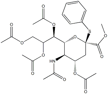 PER-O-ACETYL-ALPHA-THIOPHENYL-N-ACETYLNEURAMINIC METHYL ESTER Structure