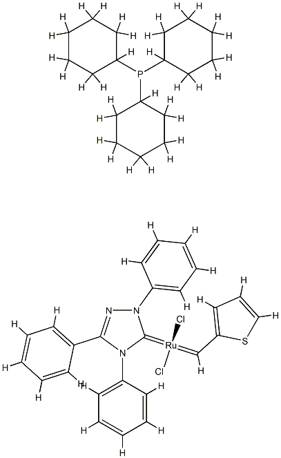 Tricyclohexylphosphine[2,4-dihydro-2,4,5-triphenyl-3H-1,2,4-triazol-3-ylidene][2-thienylmethylene]ruthenium(II) dichloride, min. 95% Structure