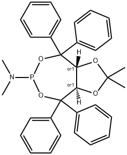 (3aS,8aS)-(2,2-DiMethyl-4,4,8,8-tetraphenyl-tetrahydro-[1,3]dioxolo[4,5-e][1,3,2]디옥사포스페핀-6-일)디메틸아민 구조식 이미지