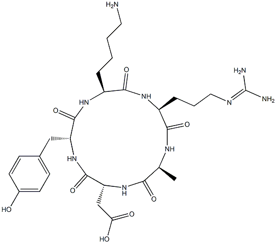 cyclo (Arg-Ala-Asp-Tyr-Lys) 구조식 이미지