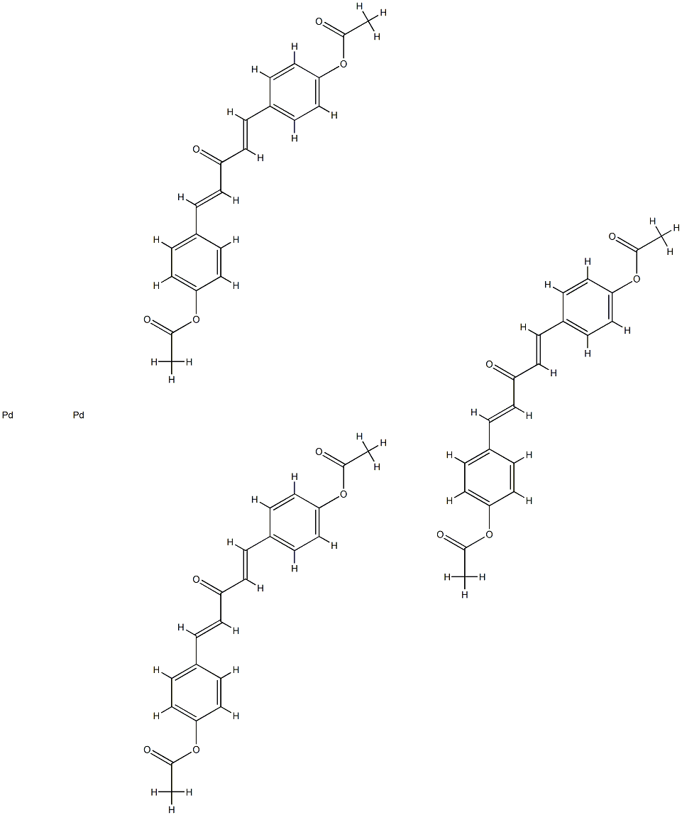 Tris[di(4-acetoxybenzylidene)acetone]dipalladiuM(0) di(4-acetoxybenzylidene)acetone adduct, Min. 97% 구조식 이미지