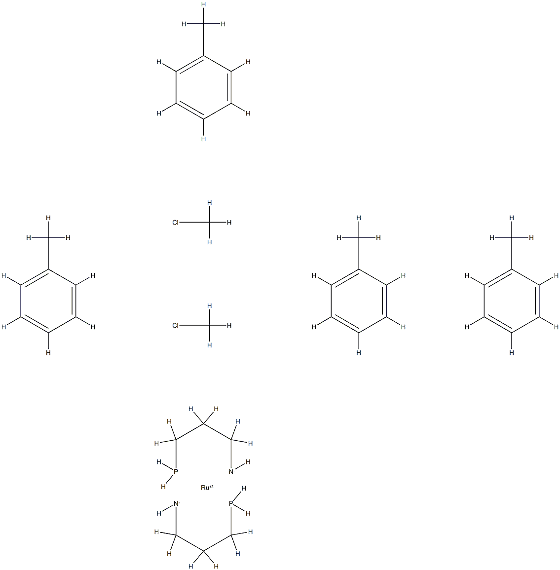 Dichlorobis[3-(diphenylphosphino]propylamine]ruthenium(II) Structure