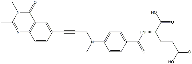 2-desamino-2,3-dimethyl-N(10)-propargyl-5,8-dideazafolic acid Structure