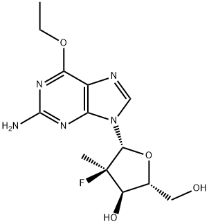 (2'R)-2'-Deoxy-6-O-ethyl-2'-fluoro-2'-methylguanosine Structure