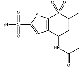 N-(5,6-DIHYDRO-6-METHYL-2-SULFAMOYL-4H-THIENO[2,3-B]THIOPYRAN-4-YL)ACETAMIDE 7,7-DIOXIDE Structure