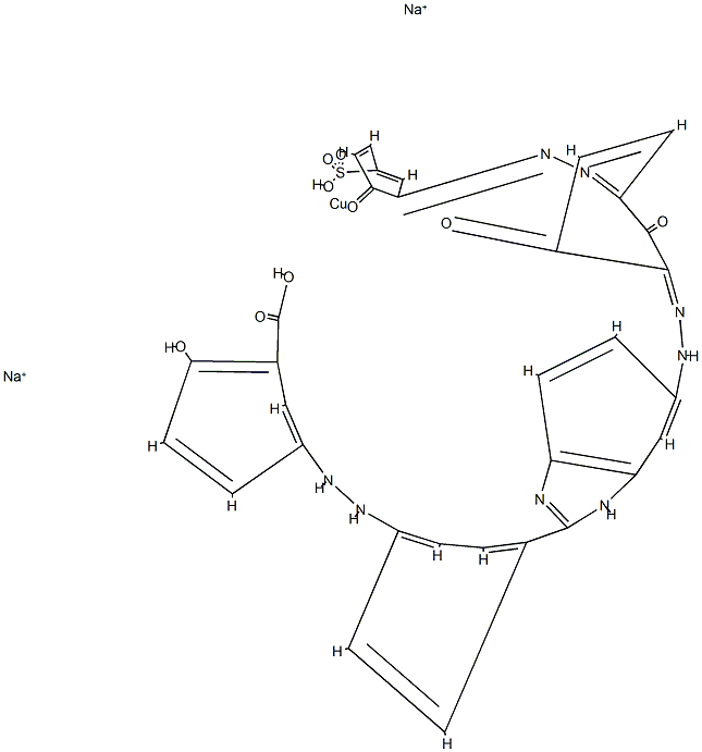 Cuprate(2-), [5-[[4-[5-[[2,6-dihydroxy- 3-[(2-hydroxy-5-sulfophenyl)azo]phenyl]azo]-1H-benzimidazol -2-yl]phenyl]azo]-2-hydroxybenzoato(4- )]-, disodium Structure
