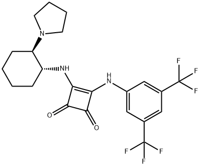 3-[[3,5-bis(trifluoroMethyl)phenyl]aMino]-4-[[(1S,2S)-2-(1-pyrrolidinyl)cyclohexyl]aMino]- 구조식 이미지