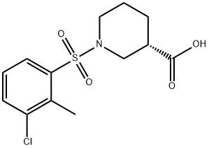 1-(3-Chloro-2-methyl-benzenesulfonyl)-(S)-piperidine-3-carboxylic acid Structure