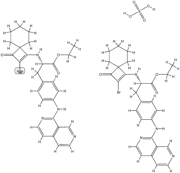 L-Phenylalanine,N-(2-broMo-3-oxospiro[3.5]non-1-en-1-yl)-4-(2,7-naphthyridin-1-ylaMino)-,ethyl ester,sulfate (2:1 구조식 이미지