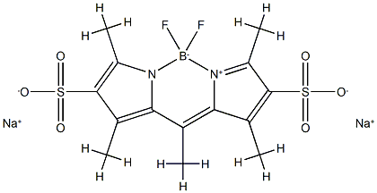 [[(3,5-Dimethyl-4-sulfo-1H-pyrrol-2-yl)(3,5-dimethyl-4-sulfo-2H-pyrrol-2-ylidene)methyl]methane](difluoroborane) Disodium Salt Structure