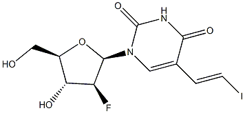 5-(2-iodovinyl)-1-(2'-fluoro-2'-deoxyuridine) Structure