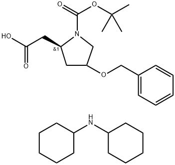 (Tert-Butoxy)Carbonyl L-β-HomohydroxyPro(OBzl)DCHA 구조식 이미지