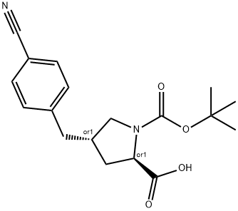 (Tert-Butoxy)Carbonyl (R)-γ-(4-cyano-benzyl)-L-Pro Structure