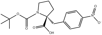 Boc-(R)-α-(4-nitro-benzyl)-proline Structure