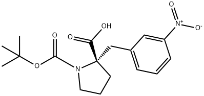 Boc-(S)-α-(3-nitro-benzyl)-proline Structure