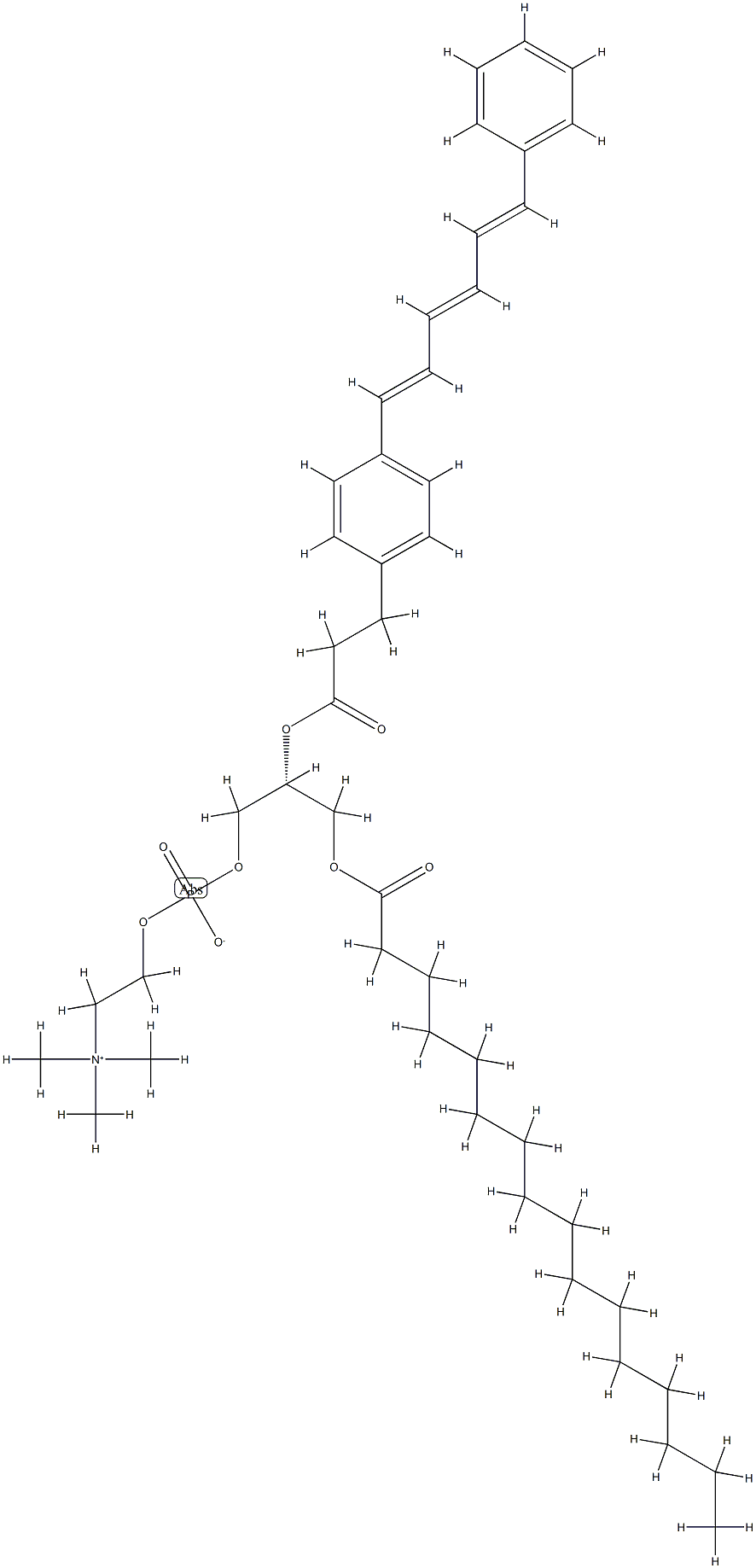 2-(3-(diphenylhexatrienyl)propanoyl)-3-palmitoylphosphatidylcholine Structure