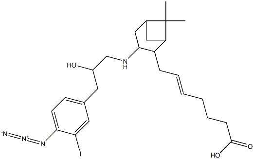 9,11-dimethylmethano-11,12-methano-16-(3-iodo-4-azidophenyl)-13,14-dihydro-13-aza-15-tetranorthromboxane A2 Structure